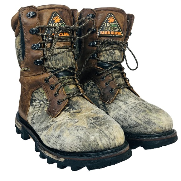 Rocky BearClaw 3D Hunting Boots Mens 10.5 W Brown Camo GORE-TEX 1000G Thinsulate main image 10